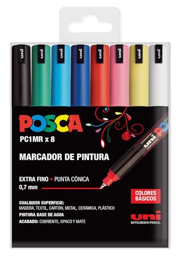 SET 8 MARKERS 0.7MM POSCA PC-1MR