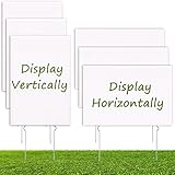 Blank Custom Yard Signs with Stakes, 6 Pack Plain Cardboard Lawn Signs, 18x12 Inches Corrugated Plastic Sheet Board, for Garage Sale Birthday Personalized Graduation Party, Make Your Own Signs