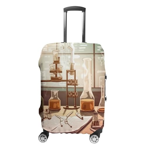 Carry on Luggage Cover Chemistry Lab Suitcase Covers for Luggages Tsa Approved Travel Luggage Sleeve Protector Elastic Suitcase Protector Anti-Scratch Washable Fits 19-30 Inch Case -XL
