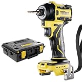 YOIbuy PRO インパクトドライバー 充電式 18V 互換 ブラシレスモータ搭載, 手元ボタン機能, 楽々モード, リングLEDライト, MAX 3500rpm回転/分, MAXトルク230Nm, 本体のみ （充電池・充電器別売） YID-P2-1 (黄色/収納ケース)