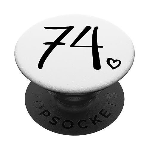 Número 74 Setenta y cuatro para mujeres, 74 años 74 cumpleaños PopSockets PopGrip Intercambiable