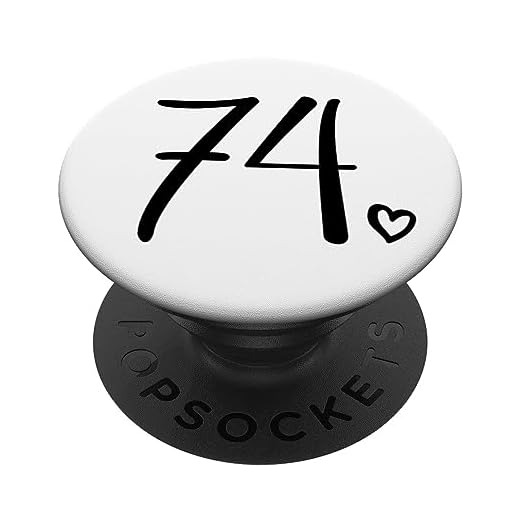 Número 74 Setenta y cuatro para mujeres, 74 años 74 cumpleaños PopSockets PopGrip Intercambiable