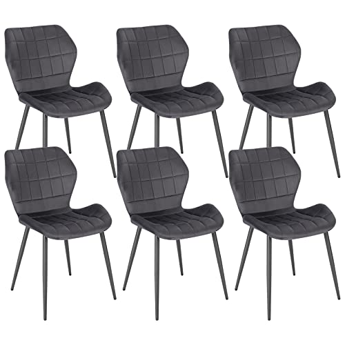 Woltu 6x Sillas Comedor, Silla Cocina Con Respaldo En Funda Terciopelo, Silla Nordica Para Dormitorio, Salón Y Comedor, Estructura Metal, Gris Oscuro, Bh356dgr-6 Woltu 6x Sillas Comedor, Silla Cocina Con Respaldo En Funda Terciopelo, Silla Nordica Para Dormitorio, Salón Y Comedor, Estructura Metal, Gris Oscuro, Bh356dgr-6