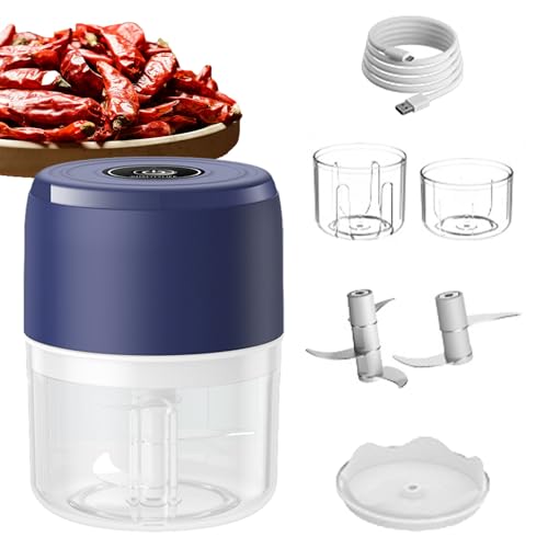 Tricorte eléctrico para ajo, pequeños utensilios para cocina, picadora de cebollas para exterior, para cocineros domésticos, principiantes, profesionales, ocupados, caravanas, dormitorios, campamentos