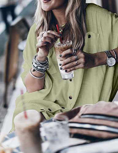 Women’s Swimsuit Cover up,Silky Button Down Shirt Midi Dress Kimono,Summer Bathing Suit Beach Coverups for Women (CP-Aline)3