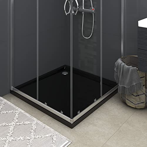 Tidyard Shower Base Tray Rectangular Abs Bathroom Base Shower Drain Cover Shower Pan Black 31.5 X 31.5 Inches (W X D) #TOP2