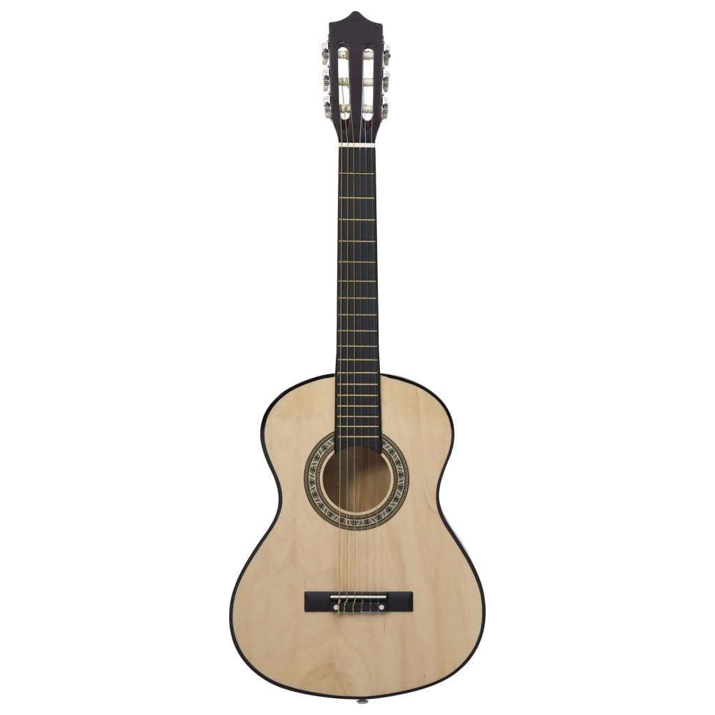 Chitarra classica per principianti e bambini con custodia, 1/2 34 pollici naturale, legno di tiglio, corde in nylon, tastiera, corpo, esercizi, lezioni, viaggi, scuola musicale