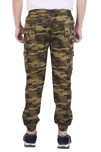 Image of Men's Cotton Regular Fit Camouflage Jogger | Elastic Waist Sports Trackpants | Activewear for Everyday Use