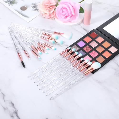 HJZHII 20 Stück Schminkpinsel Set,Crystal Sparkles Pinselset Makeup Pinsel,Schminke Make Up Pinsel Set Schmink Lidschatten Misch Concealer Highlight Brush Fächer Makelloser Powder Foundation Eyeshadow