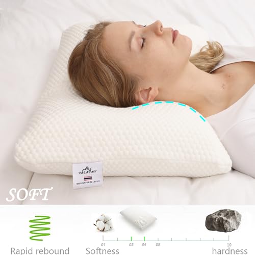 Image of Talalay 100% Natural Premium Latex Pillow, Talalay Latex Helps Relieve Pressure, No Memory Foam Chemicals, Perfect Package Best Gift