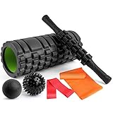 Rondofy フォームローラー 筋膜リリース ストレッチ スティック ヨガポール トリガーポイント マッサージボール 7点の筋膜ローラー式セット フィットネス トレーニング器具 ストレス解消 筋肉痛改善 日本語説明書 収納袋付き