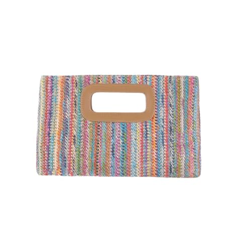 Pochette en paille à poignée sac de plage chic d'été pour femme