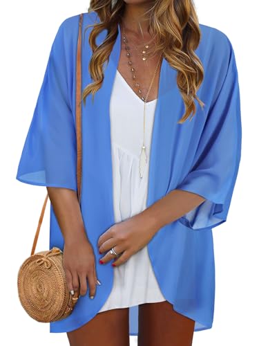 Image of Women Kimono Cardigans Casual Summer Tops Cover up Open Front Floral Print Resort Wear 2026