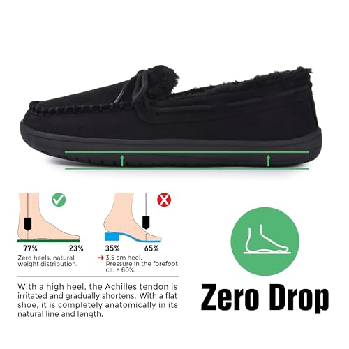 Image of JACKSHIBO Women's Barefoot Slip On Loafers Warm Fur Lined Boat Casual Shoes Suede Winter Walking Sneakers Wide Toe Box Minimalist Zero Drop