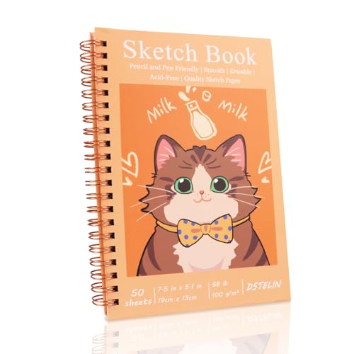DSTELIN 1 Pack Spiral Bound Sketchbooks (100 GSM Sketch Paper),