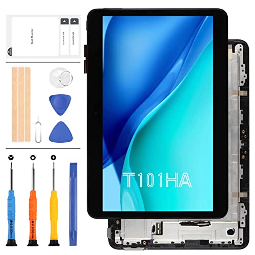 ARSSLY Écran de rechange pour Asus Transformer Book T101HA T101H LCD avec cadre T101 HD - Kit de montage pour Asus T101HA Matrix Touch Digitizer