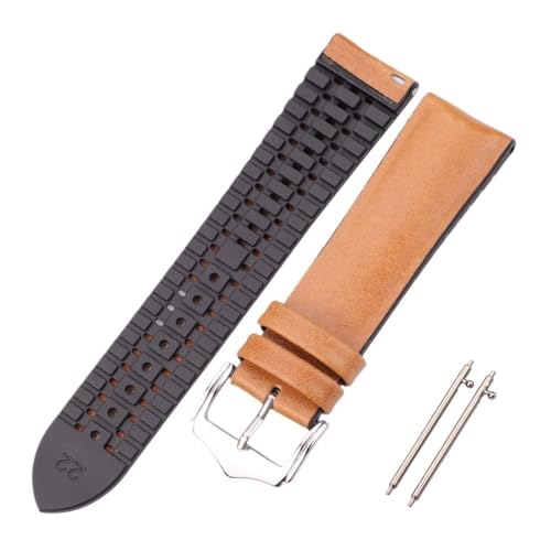 Bracelet de montre en cuir et silicone étanche 18 20 22 mm