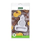 Katy Sue Winter Spices Sugarpaste Silicone Mold by Nicholas Lodge for Cake Decorating, Crafts, Cupcakes, Sugarcraft, Candies, Chocolate, Card Making and Clay, Food Safe Approved, Made in The UK