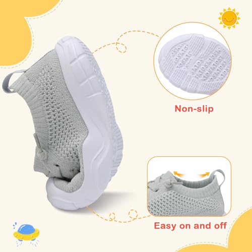 Image of LeIsfIt Toddler Shoes Boys Girls Wide Toe Box Breathable Slip-On Sneakers Kids Lightweight Barefoot Feel Shoes for Everyday Play