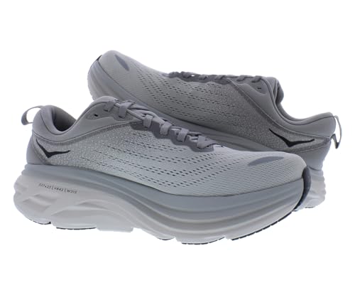 HOKA HOKA ONE ONE Bondi 8 Wide Mens Shoes Size 9, Color: Sharkskin/Harbor Mist