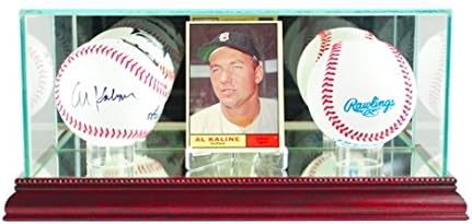 Perfect Cases CRDDB-C Card and Double Baseball Display Case, Cherry