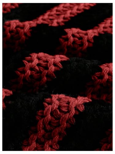 GORGLITTER Women's Y2k Off The Shoulder Top Striped Asymmetrical Crop Sweater Bell Sleeve Pullover Knit Tops4