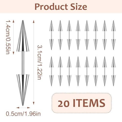 20 Pinzas para cabello punk góticas plateadas miniatura 2