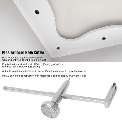 FLEXMAN Dry Wall Circle Hole Cutter, 16in Diameter Cutting Tool, Hole Cutter with Adjustable Pivot Point for Cut Round Holes in Dry Wall Material