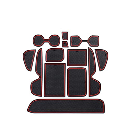 Tapis antidérapant pour RAV4 2019-2020 XA50 - Lot de tampons en caoutchouc rouge pour fente de tasse