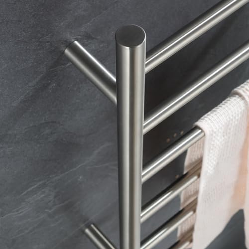 Chauffe-serviettes électrique mural inox 304 argenté 6 barres - 8