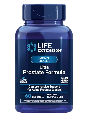Life Extension Ultra Prostate Formula, Saw Palmetto for Men, pygeum, stinging Nettle Root, lycopene, Prostate Health, Urination Flow, PSA, Non-GMO, Gluten-Free, 60 softgels