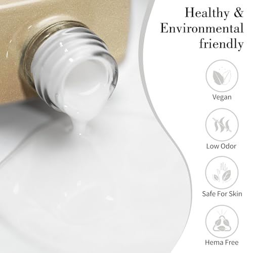 Image of CANNI 9ml Jelly White Gel Nail Polish, High Gloss UV LED Soak Off Gel