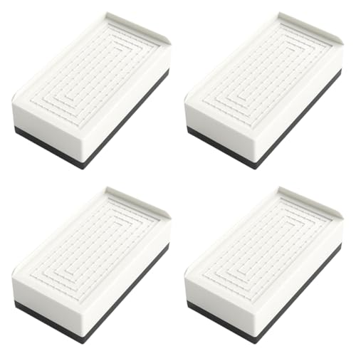 4 Elevadores para muebles de material PP: patas elevadas antideslizantes color blanco 2