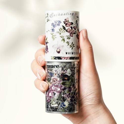 WT Pre-Cut Violet Veil Wide Washi Tape, Single Roll, Soft Lilac Florals & Misty Backgrounds with Script, Decorative Japanese Paper for Journaling, Scrapbooking, Planner, DIY Crafts, 65mm x 5m - Image 7