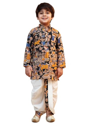 Image of AJ DEZINES Kids Ethnic Wear Pure Cotton Dhoti Kurta Set For Boys