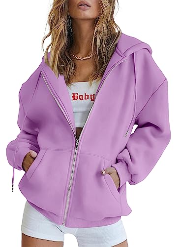Image of PRETTYGARDEN Women's Fall Zip Up Hoodies Sweatshirts