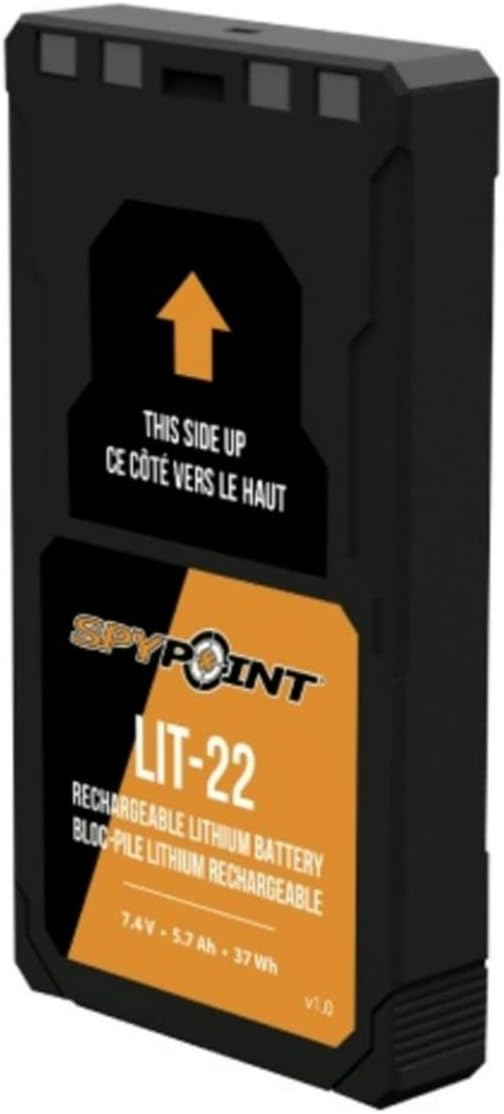 SPYPOINT Rechargeable 7.4V Lithium Battery Pack for Trail Camera with 5.4 amp-Hours and AC Charging Cable | Cellular Trail Camera