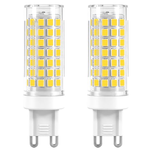 Image of Bonping G9 LED Bulb 5W (50W Equivalent) - Dimmable 500LM No Flicker, Bi Pin Base for Chandeliers, Pendant Lights & Decorative Fixtures - Energy Saving Ceramic Base Bulb (Cool White 6000K, 2Pack)