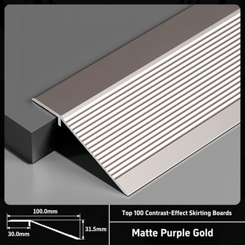 Moldura de aluminio cortable de 100 mm para remates de suelos 3