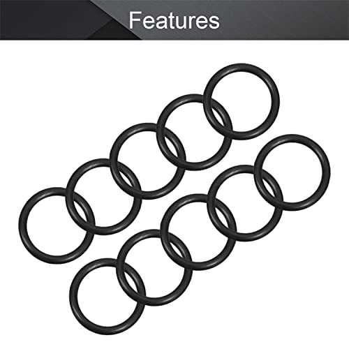 Othmro Fluorine Rubber O-Rings 10mm OD 8mm ID 1mm Width, Sealing Gasket, Black,Pack of 10 - Image 3