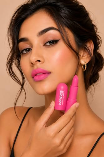 Image of Mars-Matte Creamy Lipstick | Non-drying, Highly pigmented Lipstick | Shade- multisades, 3.8gm| (Hot Pink)