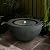 Xbrand 19.8" W Round Polyresin Indoor/Outdoor Sphere Water Bowl w/LED Light, Patio Water Fountain Decor, Dark Green, AMS3542-2