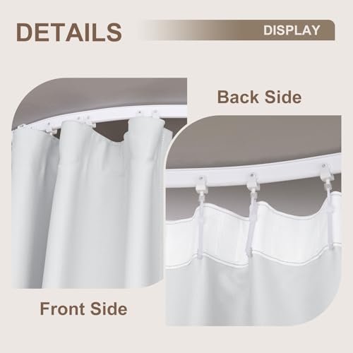 Image of Room Divider Curtains & Flexible Bendable Tracks Set,Privacy Dividers Ceiling Track Curtain Window Blackout Curtains for Living Room Bedroom (W180 x H108 In 1 Panel White Drape & White Rail)