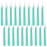 20 Stück Skalpellklingen, Sterile Skalpellmesser mit Skalpell-Griff, Kunststoff Chirurgische Skalpellmesser, Skalpellklingen Aus Karbonstahl, Ersatzklingen mit Schutzkappe, Einzeln Steril Verpackt