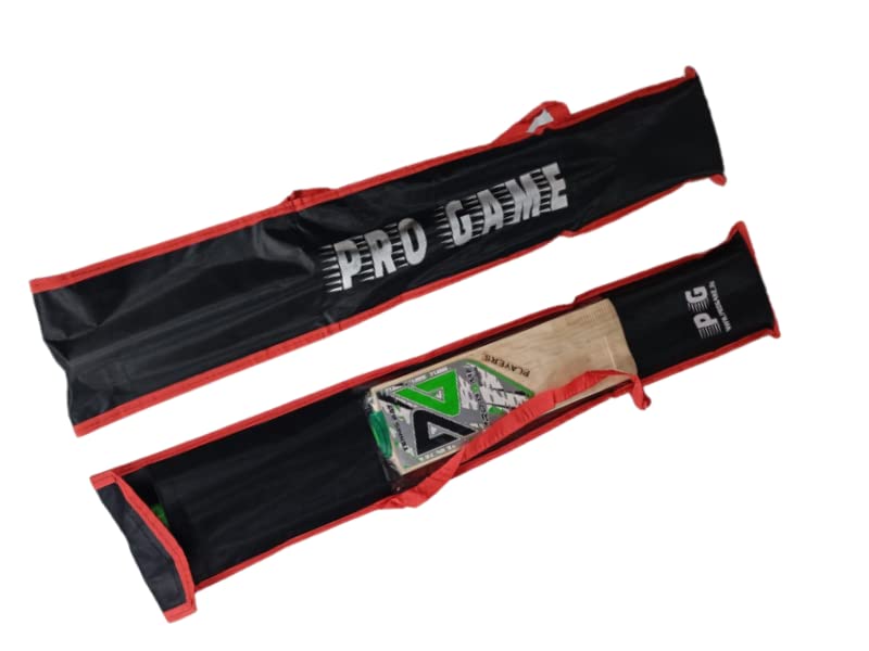 Pro Game Polyster Tetron Two Edge Light Weight Cricket Bat Cover/Cricket Kit for Saftey (Red Border Black) (B0BZVVWSBY) Amazon Price History, Amazon Price Tracker