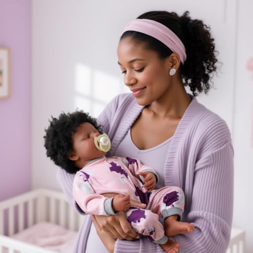 BABESIDE 17 Inch Reborn Baby Dolls Black Girl with Curls, Soft Body - image 7