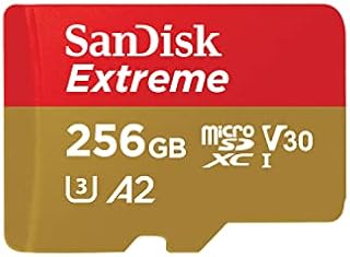 SanDisk 256GB Extreme microSDXC UHS-I Memory Card with Adapter - Up to 190MB/s, C10, U3, V30, 4K, 5K, A2, Micro SD Card - SDSQXAV-256G-GN6MA