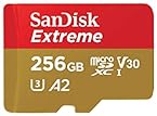 SanDisk 256GB Extreme microSDXC card +SD adapter, microSD card for smartphones, action cameras, drones, V30, up to 190 MB/s…