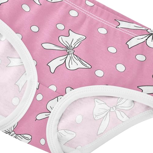 Wusikd Ribbon Bows Polka Dot Girls' Underwear Cotton Girls Briefs Soft Toddler Underwear 2T4
