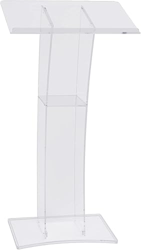 LOYALHEARTDY Soporte de podio acrílico, podio portátil de acrílico para púlpito de la conferencia para la iglesia transparente de la escuela de la